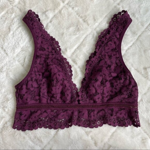 Victoria’s Secret | Body By Victoria Maroon Longline Lace Bralette | Size Small - Picture 2 of 10